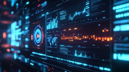 Fototapeta premium Dashboard UI. Data HUD diagram design, graph and chart modern graphic interface. Vector futuristic dashboard