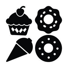 vector illustration of a cake set