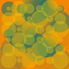 Abstract orange and green circles background, modern graphic design, artistic, vibrant colors, illustration