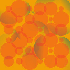 Orange circles abstract background with yellow and green gradient, modern graphic design