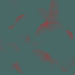 Abstract red shapes on a teal background, artistic illustration with a blurred effect.