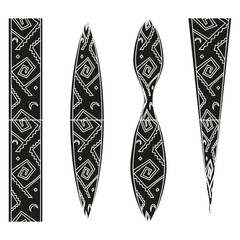 Tribal pattern vector. Ethnic decorative shape. Black and white symmetry. Cultural abstract design.