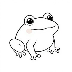 Fototapeta premium Adorable Cartoon Frog Illustration Simple Line Art Design