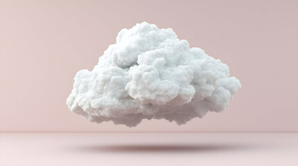 Abstract Floating White Cloud On Pink Background