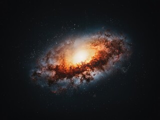 A stunning view of a colorful galaxy, showcasing swirling gases and bright stars against a dark cosmic background.