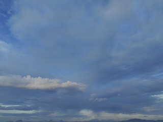 beautiful morning blue sky gradation sunrise sky background, beautiful cloudy sky sunlight from the side, dramatic feel, it's going to rain