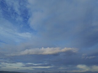 beautiful morning blue sky gradation sunrise sky background, beautiful cloudy sky sunlight from the side, dramatic feel, it's going to rain