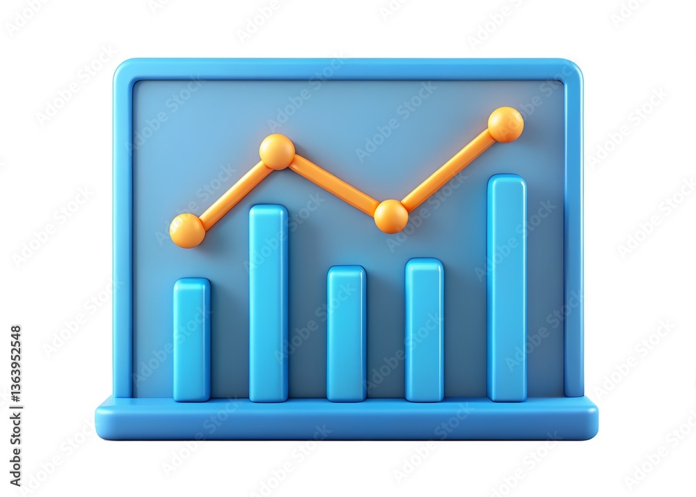 Aufkleber Data Visualization: A captivating rendering of a data visualization chart. The chart displays data in a clear and engaging manner, using bars and lines to represent information and trends.