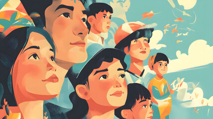 A creative image representing the stories of first-generation immigrants.