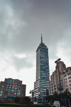 The iconic Latin American tower in the zocalo of Mexico City