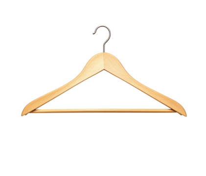 wooden coat hanger, A wooden hanger on transparent background