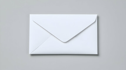 Isolated White Envelope On Neutral Grey Surface Representing Communication And Correspondence