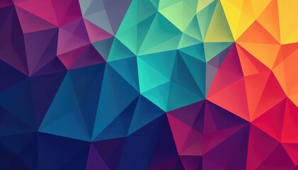 Fototapeta premium Geometric abstract shapes, vibrant color blocks, triangles, modern