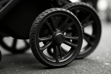 Close-up stroller wheel pattern, dark grey, monochrome, wheel, seamless