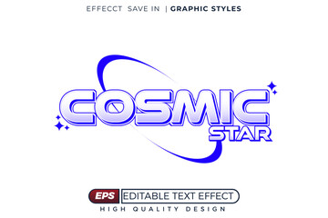 Editable 3d text effect cosmic star
