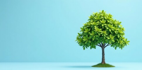 A single isolated tree branch against a light blue background, calm, solitary, isolated