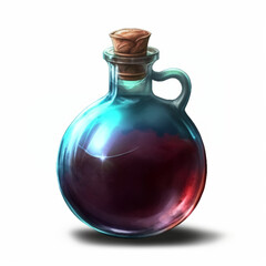 Beautiful round glass bottl AI generated 
