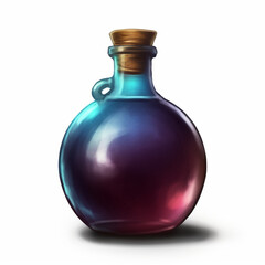 Beautiful round glass bottle AI generated 
