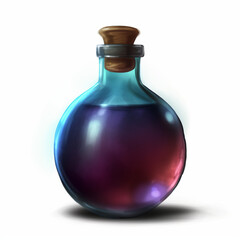 Beautiful round glass bottle AI generated 