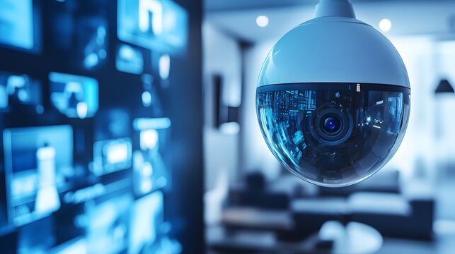 Advanced security system monitoring live feeds in smart homes