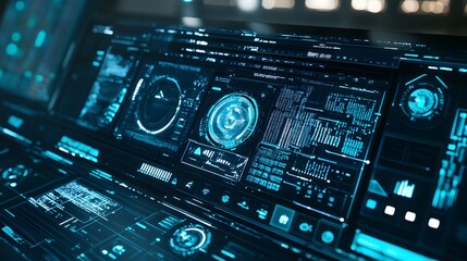Fototapeta premium Futuristic ai tools redefine content creation in digital workspaces