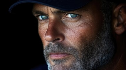 Obraz premium Close-up portrait of a man with intense gaze (4)