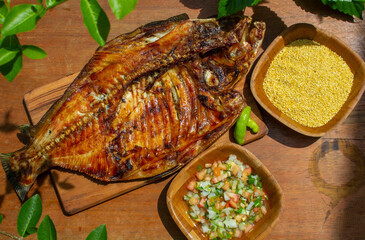 Tambaqui _ grilled fish with vegetables 