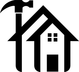 Carpenter Logo template with House,Saw, Hammer Construction Building Carpentry logo concept on white background Vector illustration