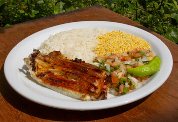 Tambaqui _ grilled fish with vegetables 