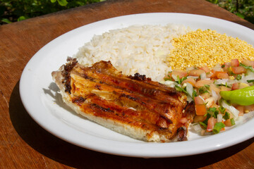 Tambaqui _ grilled fish with vegetables 