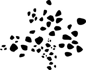 
Seamless vector pattern with irregular crayon dots and splotches, black and white polkadot texture on a white background.