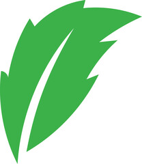 Stylized Green Eco Friendly Leaf Emblem Logo Vector