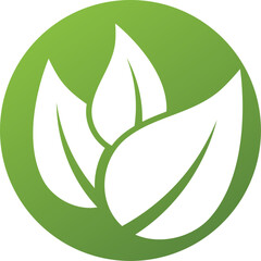 Stylized Green Eco Friendly Leaf Emblem Logo Vector