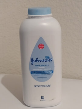 Johnson's baby powder container March 26,2025 Napa, California, USA