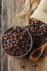 coffee beans in sack