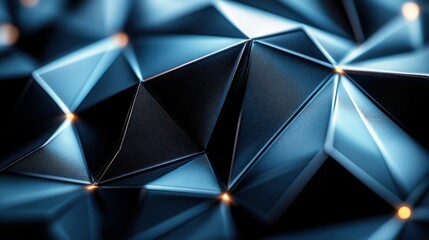 Abstract geometric pattern, dark metallic triangles