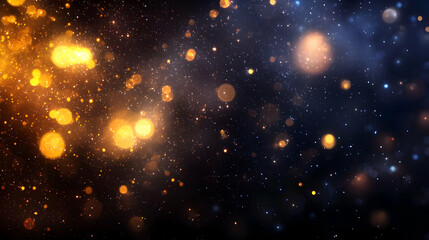 Obraz premium Abstract Bokeh Background With Gold And Blue Lights