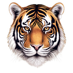Fototapeta premium tiger face shot isolated on transparent background cutout