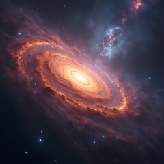 Fototapeta premium A stunning view of a vibrant cosmic galaxy in deep space.
