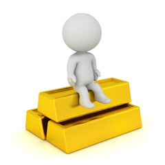 3D Character with Gold Bars