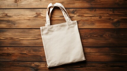 Eco Bag on Wooden Surface.