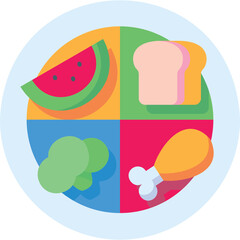 Eat Balanced Portion Illustration