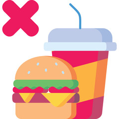 No Fast Food Illustration