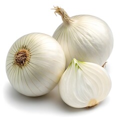 Fototapeta premium White onions isolated on white background