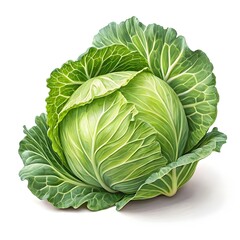 Fototapeta premium Cabbage green isolated on white background