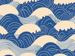 Fototapeta premium Japanese Blue Wave Pattern for AAPI heritage month
