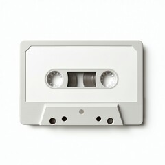 Fototapeta premium Vintage cassette tape isolated on a white background.