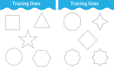 Vector illustration. Coloring book letter for kids. Worksheet for preschool, kindergarten, and school age. Trace line.