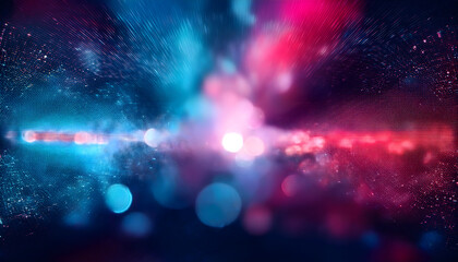 Fototapeta premium A digital abstract with a pixelated texture, featuring a blend of dark blue, pink, and light blue with bokeh effects
