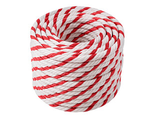 Red and white rope with a clean transparent background PNG for use in branding and visuals